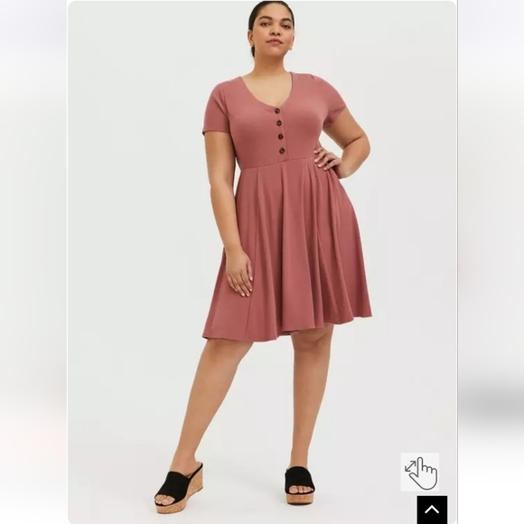 Torrid Mini Rib Button Down Skater Dress Size 1X - Picture 1 of 6